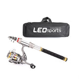 YUYU Quality Carbon mini Telescopic Fishing Rod + fishing Spinning reel + fishing bag