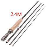 Cheap!3/4 5/6 Fly Fishing Rod 4 Segments 2.4m 2.7m Medium Fast Action