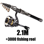 1.5M-2.4M Telescopic Fishing Rod combo and Fishing Reel Full kit