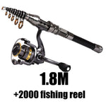1.5M-2.4M Telescopic Fishing Rod combo and Fishing Reel Full kit