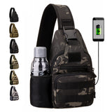 New USB Chest Bag Single Shoulder Camping Backpack