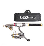 YUYU Quality Carbon mini Telescopic Fishing Rod + fishing Spinning reel + fishing bag