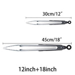 12/16/18inch Stainless Steel BBQ Tongs